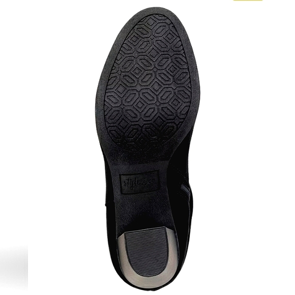 New w /Box Style & Co. Saraa Faux Suede Black Mid-Calf Scrunch Boot Size 12 - Picture 5 of 7